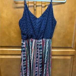 Maurices Navy and Multicolor Striped Dress